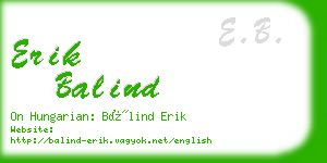 erik balind business card